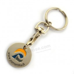 Custom Artigifts high quality metal trolley coin  key ring for sale