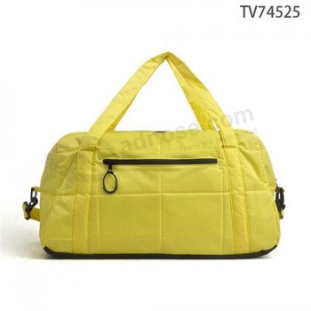 简约设计尼龙黄色旅行手提包运动行李袋