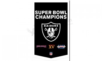 Nfl oakland raiders 3'x5 'poliestere flags suPer bowl champions