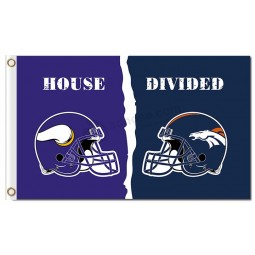 NFL Minnesota Vikings 3'x5' polyester flags house divided with broncos