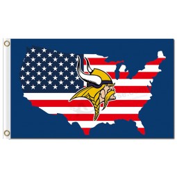 NFL Minnesota Vikings 3'x5' polyester flags US map with your logo