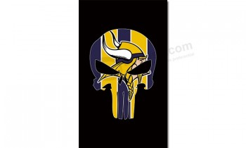 NFL Minnesota Vikings 3'x5' polyester flags skull with your logo
