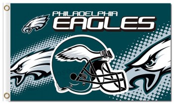 Nfl philadelphia eagles 3'x5 'banderas de poliéster casco con logotipos