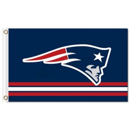 NFL 뉴 잉글랜드 애국자들은 스트라이프 위에 3'x5 '폴리 에스테르 플래그 로고를 사용합니다