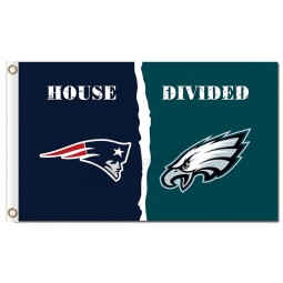 NFL New England Patriots 3'x5' polyester flags house divided with eagles and your logo