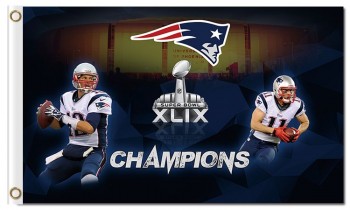 NFL New England Patriots 3'x5' polyester flags champions with your logo