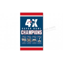 Nfl campeonatos de banderas de poliéster New England patriots 3'x5 '