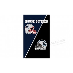 NFL New England Patriots 3'x5' polyester flags house divided with panthers