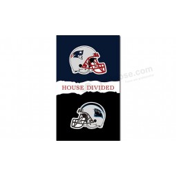 NFL New England Patriots 3'x5' polyester flags house divided with panthers