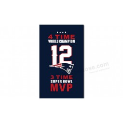 Nfl New England Patrioten 3'x5 'Polyester Flaggen Weltmeister