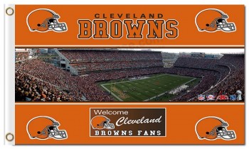 Nfl cleveland browns 3'x5 'poliestere flags stadium