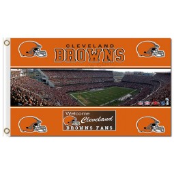Nfl cleveland browns 3'x5 'polyester drapeaux stade