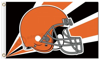 Custom high quality NFL Cleveland Browns 3'x5' polyester flags helmet radioactive rays