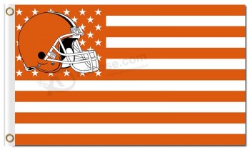 Ingrosso personalizzato nfl cleveland browns 3'x5 'poliestere bandiere stelle strisce