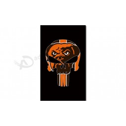 NFL Cleveland Browns 3'x5' polyester flags skull with your logo