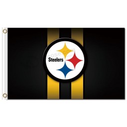 Nfl pittsburgh steelers 3'x5 'polyester flags logo rayas verticales