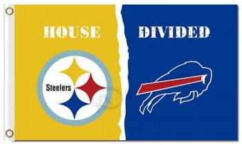 Nfl Pittsburgh steelers drapeaux en polyester de 3 'x 5' contre des billets de buffle