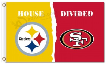 Nfl pittsburgh steelers 3 'x 5' poliestere flags vs san francisco