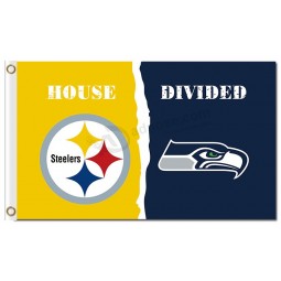 NFL Pittsburgh Steelers 3'x5' polyester flags vs seahawks with your logo