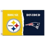 NFL Pittsburgh Steelers 3'x5' polyester flags house divided with patriots and your logo