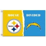 NFL Pittsburgh Steelers 3'x5' polyester flags house divided with chargers and your logo