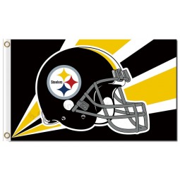 NFL Pittsburgh Steelers 3'x5' polyester flags helmet radioactive rays with your logo