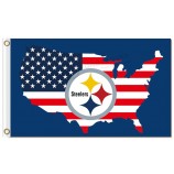 NFL Pittsburgh Steelers 3'x5' polyester flags logo US map with high quality