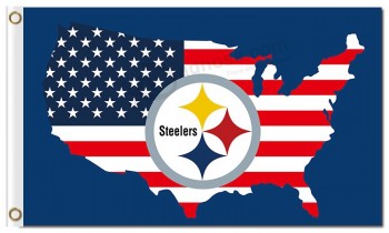 Nfl pittsburgh steelers 3'x5 'bandiere poliestere logo us map