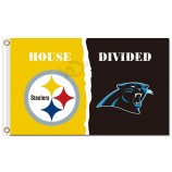 NFL Pittsburgh Steelers 3'x5' polyester flags house divided with panthers and high quality