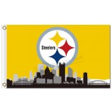 NFL Pittsburgh Steelers 3'x5' polyester flags logo skyline and high quality