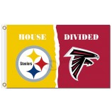 NFL Pittsburgh Steelers 3'x5' polyester flags house divided with falcons and your logo