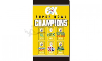 Nfl Pittsburgh Steelers 3'x5 'polyester drapeaux champions