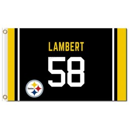 NFL Pittsburgh Steelers 3'x5' polyester flags Lambert 58 with your logo