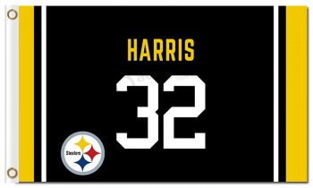 NFL Pittsburgh Steelers 3'x5' polyester flags Harris 32 with your logo