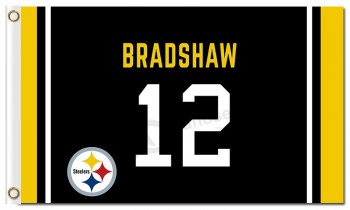 Nfl pittsburgh steelers 3'x5 'bandiere in poliestere bradshaw 12