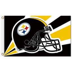 NFL Pittsburgh Steelers 3'x5' polyester flags helmet radioactive rays with your logo
