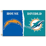 NFL San Diego Chargers 3'x5' polyester flags house divided with dolphins and your lopgo