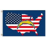 NFL San Diego Chargers 3'x5' polyester flags US map with your logo