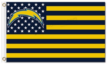 Nfl san diego caricabatterie 3'x5 'bandiere in poliestere a righe scure stelle