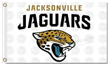 NFL Jacksonville Jaguars 3'x5' polyester white flags and your logo