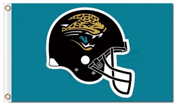 NFL Jacksonville Jaguars 3'x5' polyester flags black helmet with your logo