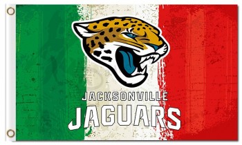 Nfl jacksonville jaguars 3'x5 'drapeaux en polyester trois couleurs