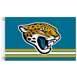 NFL Jacksonville Jaguars 3'x5' polyester flags logo over the stripes with your logo