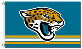 Nfl jacksonville jaguars 줄무늬 위에 3'x5 '폴리 에스테르 플래그 로고