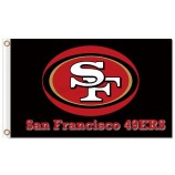 NFL San Francisco 49ers 3'x5' polyester flags black with your logo
