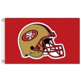 NFL San Francisco 49ers 3'x5' polyester flags helmet with your logo