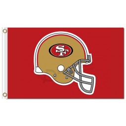 NFL San Francisco 49ers 3'x5' polyester flags gold helmet with your logo