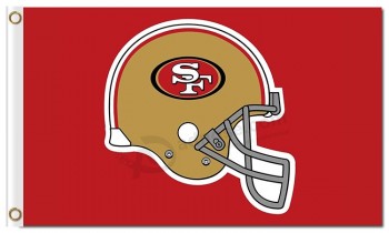 NFL San Francisco 49ers 3'x5' polyester flags gold helmet with your logo