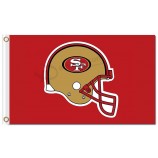 NFL San Francisco 49ers 3'x5' polyester flags helmet with your logo