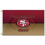 NFL San Francisco 49ers 3'x5' polyester flags logo with team name and your logo